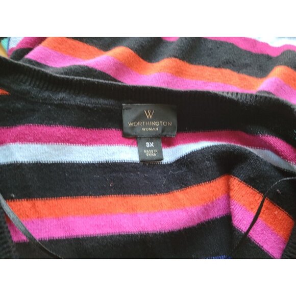 Worthington Womens Sweater 3X Plus Long Sleeve Pullover Cotton Blend STR20E - Picture 6 of 7